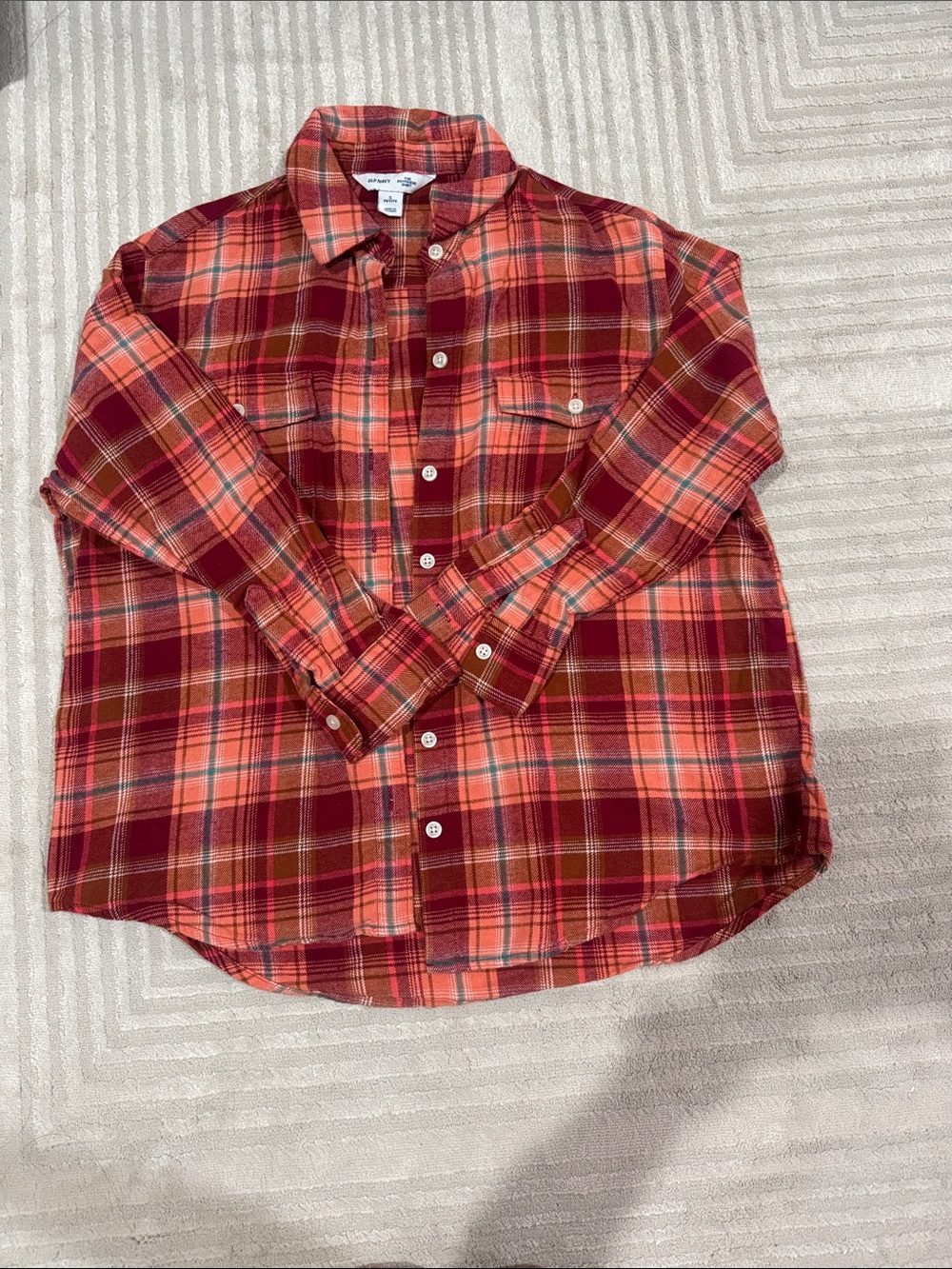 "The Boyfriend Shirt" size petite small from Old Navy!